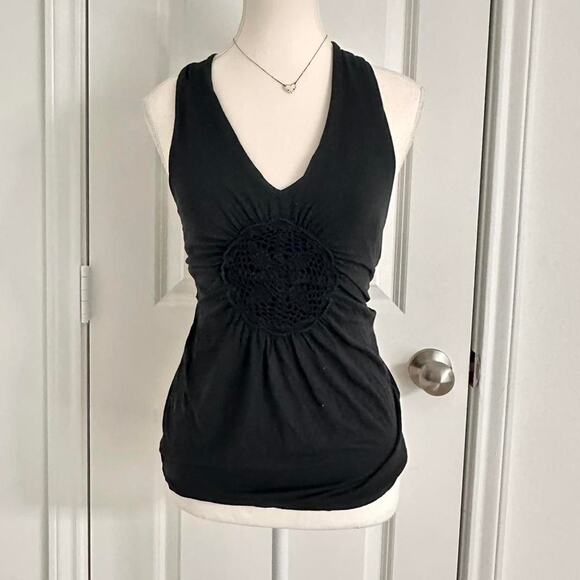 Banana Republic Size XS Black Vintage Y2K Halter Neck Backless Top - Picture 1 of 5